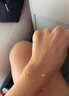 中國黃金（CHINA GOLD）黃金手鏈足金小桃花蝴蝶雙層金手鏈999女送老婆女友情人節(jié)禮物 桃花蝴蝶手鏈約2.3-2.4g+禮盒+刻字+賀卡 曬單實拍圖