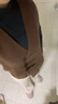 科蒙博卡2024秋冬新中式小眾設計羊毛背心女V領(lǐng)加厚針織馬甲 咖色 M 曬單實(shí)拍圖
