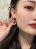 丹彼菱形耳釘小眾耳環(huán)新款氣質(zhì)輕奢網(wǎng)紅耳飾超閃耳飾情人節生日禮物 黑色菱形耳墜女 曬單實(shí)拍圖