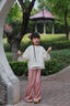 英氏（YEEHOO）兒童漢服女童襯衣秋季國風淑女新中式上衣秋裝百搭衣服中大童裝 夏至未至米白 140 曬單實拍圖
