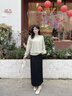 旅途原品ltyp 醋酸半身裙女直筒裙Renew時髦百搭半裙新款開叉高腰半身裙秋 經(jīng)典黑-41%綿羊毛 M （現(xiàn)貨） 曬單實拍圖