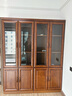 信京實(shí)木書(shū)柜中式儲物柜橡膠木帶衣柜書(shū)櫥書(shū)架子收納書(shū)柜 四門(mén)書(shū)柜 曬單實(shí)拍圖
