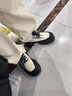 大東樂(lè )福鞋女鞋2025春季新款韓版帥氣粗跟系帶單鞋方頭小皮鞋0113 米色 四季款6.5cm粗跟 37 曬單實(shí)拍圖