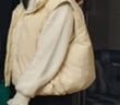 茵曼（INMAN）【曠野美拉德】寬松輕盈羽絨服馬甲2024冬女裝新款白鴨絨無袖外套 黃色 S 曬單實(shí)拍圖