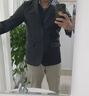 NOSSKISS男裝品牌真皮皮衣男秋冬中年西裝綿羊皮夾克軟皮西服外套 黑色款 加絨 L 175(適合135-150斤) 曬單實(shí)拍圖