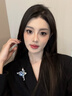 古耐胸針高檔女輕奢胸花星期套裝教師節禮物女老師高檔實(shí)用精致生日 藍色水晶蝴蝶胸針禮盒三件套裝 曬單實(shí)拍圖