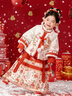 萌乎花滿(mǎn)庭 女童秋冬新款加厚馬面裙兩件套拜年服 米紅色 110 曬單實(shí)拍圖
