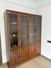 信京實(shí)木書(shū)柜中式儲物柜橡膠木帶衣柜書(shū)櫥書(shū)架子收納書(shū)柜 四門(mén)書(shū)柜 曬單實(shí)拍圖