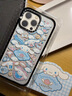 CASETIFY 三麗鷗家族-Cinamoroll 大耳狗x CASETiFY聯(lián)名 咖啡廳可愛(ài)貼紙 適用于iPhone16/15/14 Plus 透明黑框 iPhone 16 Pro Max 曬單實(shí)拍圖