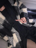 皮爾卡丹（pierre cardin）黑白格紋毛呢外套女中長(zhǎng)款2024秋冬季新款韓系高級(jí)感加厚呢子大衣 黑白格 【加厚夾棉】 S 曬單實(shí)拍圖