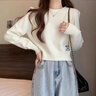 DGOV秋季短款小個(gè)子內搭毛衣女加厚寬松時(shí)尚新款百搭針織打底衫上衣 白色zt M 【90--100斤】 曬單實(shí)拍圖