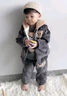 迪士尼寶寶男寶寶冬裝加絨加厚三件套小孩衣服冬天嬰兒保暖套裝洋氣一歲童裝 灰色兔毛熊三件套 加絨 100 曬單實(shí)拍圖