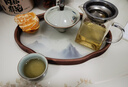 金鑲玉 玻璃茶盤(pán)茶托 高硼硅玻璃托盤(pán)杯子水果點(diǎn)心盤(pán)茶室收納茶具配件 遠山飛鳥(niǎo)玻璃托盤(pán) 曬單實(shí)拍圖