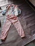 G.DUCKKIDS小黃鴨童裝女童套裝春秋款兒童套裝女孩衣服拼接洋氣大童外套褲子 拼接字母-粉色兩件套gcmkkee 150 建議11~12歲【140-150cm】 曬單實(shí)拍圖