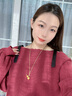 CK王嘉爾同款新中式葫蘆吊墜國(guó)風(fēng)情侶項(xiàng)鏈小眾高級(jí)感毛衣鏈新春配飾 棕色 曬單實(shí)拍圖