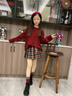小豬彼特女童秋冬拜年服兒童2025新年衣服紅色毛衣套裝冬季裙子圣誕節服裝 19741紅色+4512紅色【不含圍巾】 120 cm 曬單實(shí)拍圖