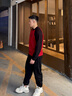 森馬（Semir）毛衣男2025春季絨感繡花針織衫內(nèi)搭寬松撞色插肩袖套頭毛衫潮 紅黑色調(diào)00369 L 曬單實(shí)拍圖