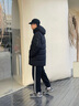 雨果博斯BOSS男士常規版型休閑派克羽絨大衣 001-黑色 L 曬單實(shí)拍圖