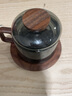 全度透黑墩墩杯咖啡杯茶水分離辦公室專(zhuān)用茶杯高硼硅耐熱玻璃實(shí)木把杯 墩墩杯帶杯托【灰色款】 200ml 1只 曬單實(shí)拍圖