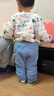 歡喜小熊寶寶衣服嬰兒冬款棉服上衣長褲兩件套冬季外出夾棉套裝 曬單實拍圖