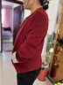 俞兆林（YUZHAOLIN）喜婆婆媽媽春裝毛呢短款外套中老年本命年婚禮喜慶過年紅色上衣服 FXN85898 洛可可紅 XL  （建議80-105斤） 贈(zèng)送運(yùn)費(fèi)險(xiǎn) 曬單實(shí)拍圖
