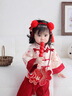 G.DUCKKIDS嬰兒漢服套裝春裝國(guó)風(fēng)唐裝抓周宴女寶寶禮服中式過(guò)年分體兩件套裝 紅色 73 （建議寶寶6-8公斤 6-12個(gè)月 曬單實(shí)拍圖