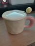 斐月伽高顏值陶瓷杯馬克杯撞色杯子帶蓋帶勺子情侶水杯家用咖啡杯伴手禮 黃色+蓋子+圓球勺420ML 曬單實(shí)拍圖