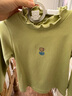 童泰（TONGTAI）女寶寶打底衫春秋兒童衣服外出高領(lǐng)上衣T43W057N-DS綠色90cm 曬單實(shí)拍圖
