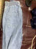 UKMR七分牛仔褲女夏季薄款2025新款松緊高腰寬松顯瘦老爹褲直筒哈倫褲 613彈力淺藍色七分褲 高品質(zhì) 常 M 建議90-100斤 曬單實(shí)拍圖
