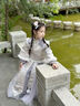 哈羅小黃鴨HAL.DUCK女童連衣裙秋冬款2024新款兒童加厚復古拜年服冬裝女孩古風公主裙 2707紫色夾棉1 110 曬單實拍圖