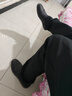 強(qiáng)人3515大碼男鞋一腳蹬休閑皮鞋加大碼爸爸鞋低幫透氣男單鞋 黑色 47 曬單實(shí)拍圖