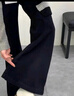 PMOG黑色顯瘦微喇叭牛仔褲女2025新款女裝夏季小個(gè)子顯瘦女褲子夏季女 黑色長(cháng)褲[加絨加厚] M [建議96105斤] 曬單實(shí)拍圖