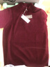 SHANSHAN杉杉本命年純羊毛衫100%綿羊毛冬季厚款保暖毛衣男半高領(lǐng)純色打底 酒紅色 L /175 曬單實(shí)拍圖