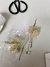 韓萊緹（HANLAITI）飄逸貓眼石蝴蝶發(fā)夾女后腦勺仙氣流蘇吊墜抓夾水鉆小抓夾后腦勺女 貓眼石蝴蝶 A26-304 曬單實(shí)拍圖
