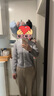 VEROMODA針織衫女2025早春新款假兩件MIU風(fēng)V領(lǐng)針織開衫 淺灰色加花色 165/84A/M 曬單實(shí)拍圖
