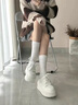 ACLNX松糕厚底小白鞋女2025年春季新款板鞋小個子增高6cm百搭休閑鞋子 米白色 37 (235mm) 曬單實拍圖