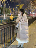 托瑪菲長(cháng)款棉服女冬季2025新款羽絨棉衣外套初中學(xué)生加厚過(guò)膝棉襖小個(gè)子 米白色 M 碼（穿100-120斤） 曬單實(shí)拍圖