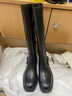 百麗（Belle）時(shí)尚復(fù)古騎士靴女真皮增高厚底長靴3ELB8DG4 棕色 34 (220mm) 曬單實(shí)拍圖