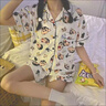 盛束日系蠟筆小新情侶睡衣女夏天棉質(zhì)短袖長(zhǎng)褲薄款男士家居服三件套裝 白色蠟筆小新【短袖+短酷+長(zhǎng)褲】 XL 男碼【120-140斤穿】 曬單實(shí)拍圖