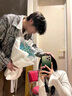 衣然呈品扎染牛仔外套男春秋季美式高街vibe小眾痞帥高級感休閑寬松夾克男 黑色 L【建議110-125斤】 曬單實拍圖