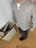 V37假兩件重磅內搭衛(wèi)衣男生春秋新款青少年寬松休閑潮流V領加厚外套 黑色 XL 曬單實拍圖