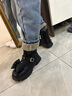 思加圖童鞋女童公主靴兒童馬丁靴秋冬季保暖短靴子中大童時(shí)尚軟底小皮靴 OU7406黑色 33 曬單實(shí)拍圖