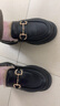 斷碼清倉(cāng)品牌鞋加絨樂(lè)福鞋女冬厚底英倫黑色小皮鞋一腳蹬保暖棉鞋 黑色絨里跟高4.5公分 36 (230mm) 曬單實(shí)拍圖