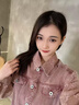 謎秀霧粉提花牛仔外套女+牛仔半身裙溫柔顯瘦套裝2025春季牛仔套裝穿 粉色 牛仔外套 L 曬單實拍圖