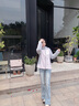波司登（BOSIDENG）25年新款楊紫同款女戶外旅行連帽防風防水軟殼功能外套B250512004 水粉色/水晶銀-淺春色 S 160/84A 曬單實拍圖
