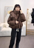 歐迪惠（Oudihui）連帽羽絨棉服女短款外套2025年新款冬季羽棉襖絨服女裝小個子棉衣 咖啡色 S 曬單實拍圖