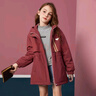 ASK JUNIOR女童棉服2025秋冬兒童夾棉中長(cháng)連帽登山服軟殼服外套 深粉色 160 曬單實(shí)拍圖