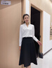 特洛曼春夏黑色a字半身裙女職業(yè)中長裙過膝免燙傘裙正裝面試西裝裙子 曬單實拍圖