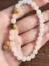 豆蔻時(shí)光6mm和田玉白玉手串碧玉古法銀花球花生吊墜玉石手鏈生日禮物女款 曬單實(shí)拍圖