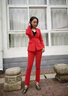 紫魅俏正裝女套裝春秋冬長(cháng)袖職業(yè)裝職場(chǎng)穿搭通勤高級感商務(wù)正裝西服外套 紅色(單件西裝) M (建議90-100斤) 曬單實(shí)拍圖